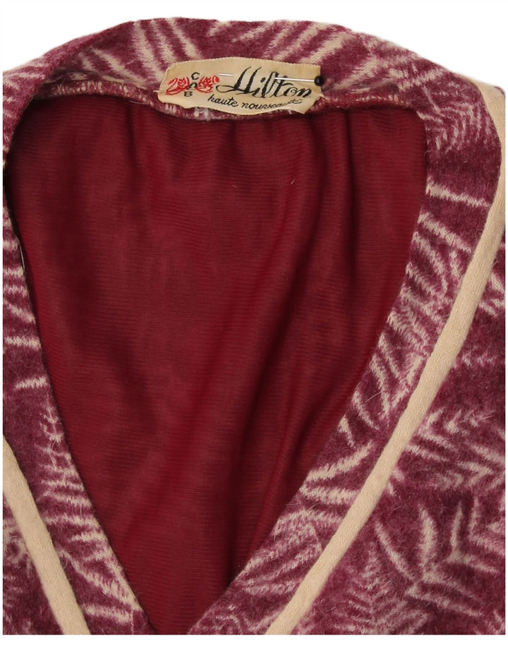 Conjunto feminino Hilton de 2 peças UK 10 pequeno floral cor de vinho