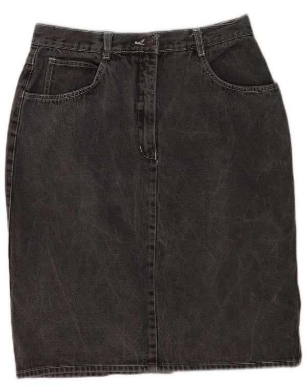 Saia jeans feminina vintage IT 42 médio W28 algodão cinza