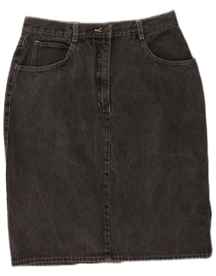 Saia jeans feminina vintage IT 42 médio W28 algodão cinza