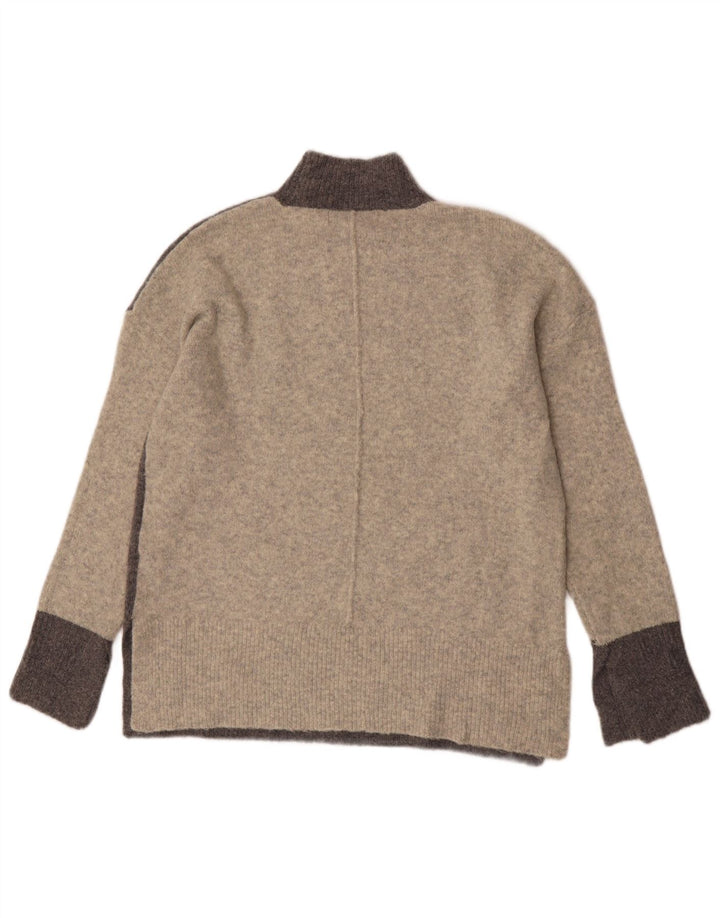 Suéter feminino Marks & Spencer com gola tartaruga Reino Unido 14 cinza médio