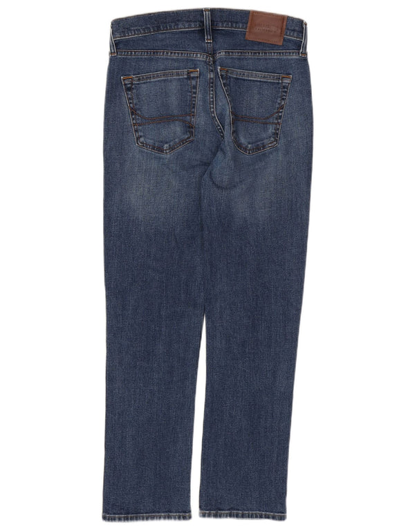 HOLLISTER Mens Mexico Straight Slim Jeans W28 L30 Azul Algodão