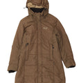 Casaco acolchoado com capuz feminino Jack Wolfskin Reino Unido 16 grande poliéster marrom