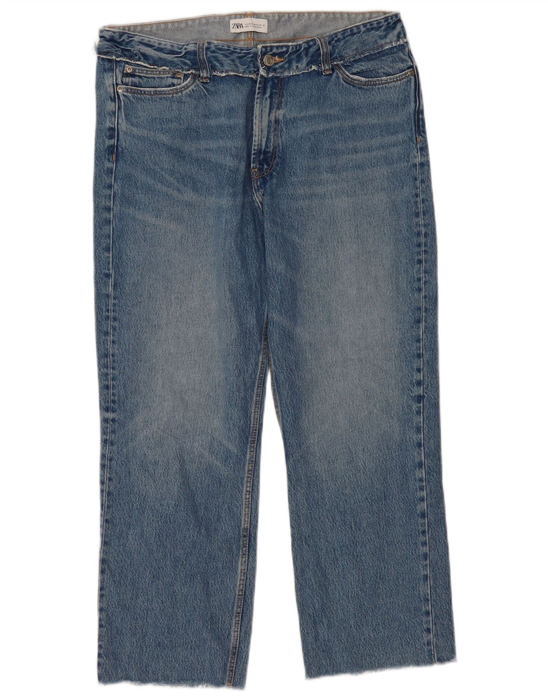 Calça jeans reta feminina Zara EU 42 grande W32 L27 azul