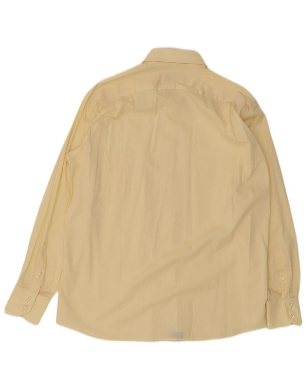 Carlo Pignatelli Camisa masculina tamanho 43 17 XL algodão amarelo