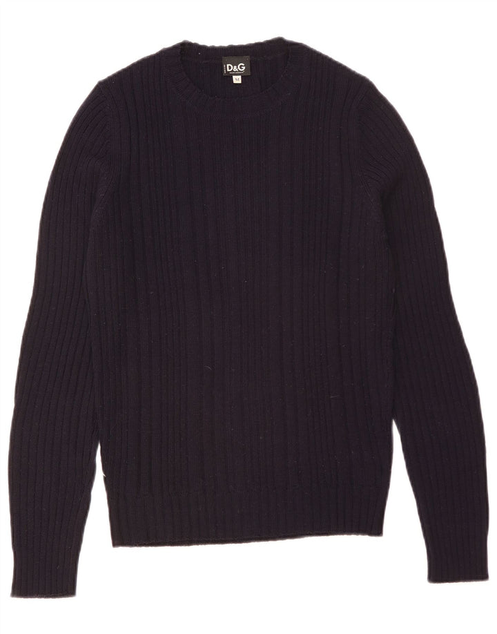 Suéter masculino Dolce & Gabbana Ittierre com gola redonda, azul marinho médio