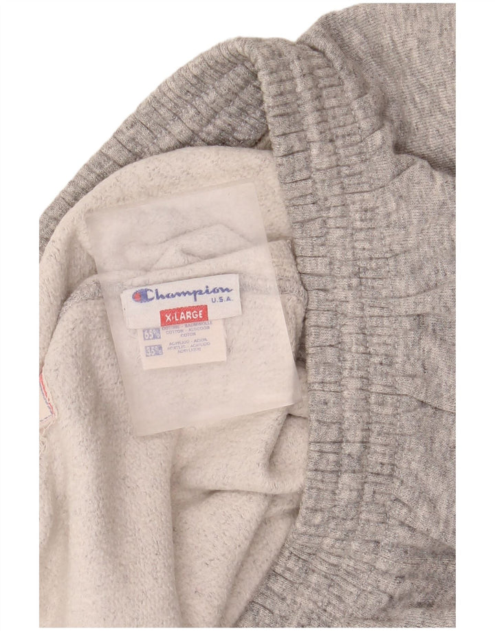 Calça de treino masculina Champion XL cinza manchado de algodão