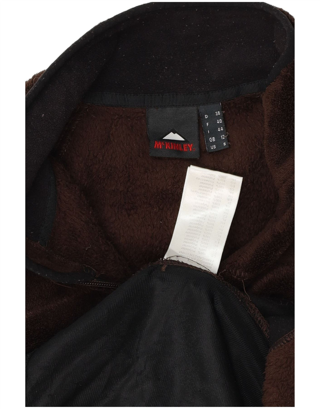 Jaqueta feminina de lã gráfica McKinley Reino Unido 12 bloco colorido marrom médio