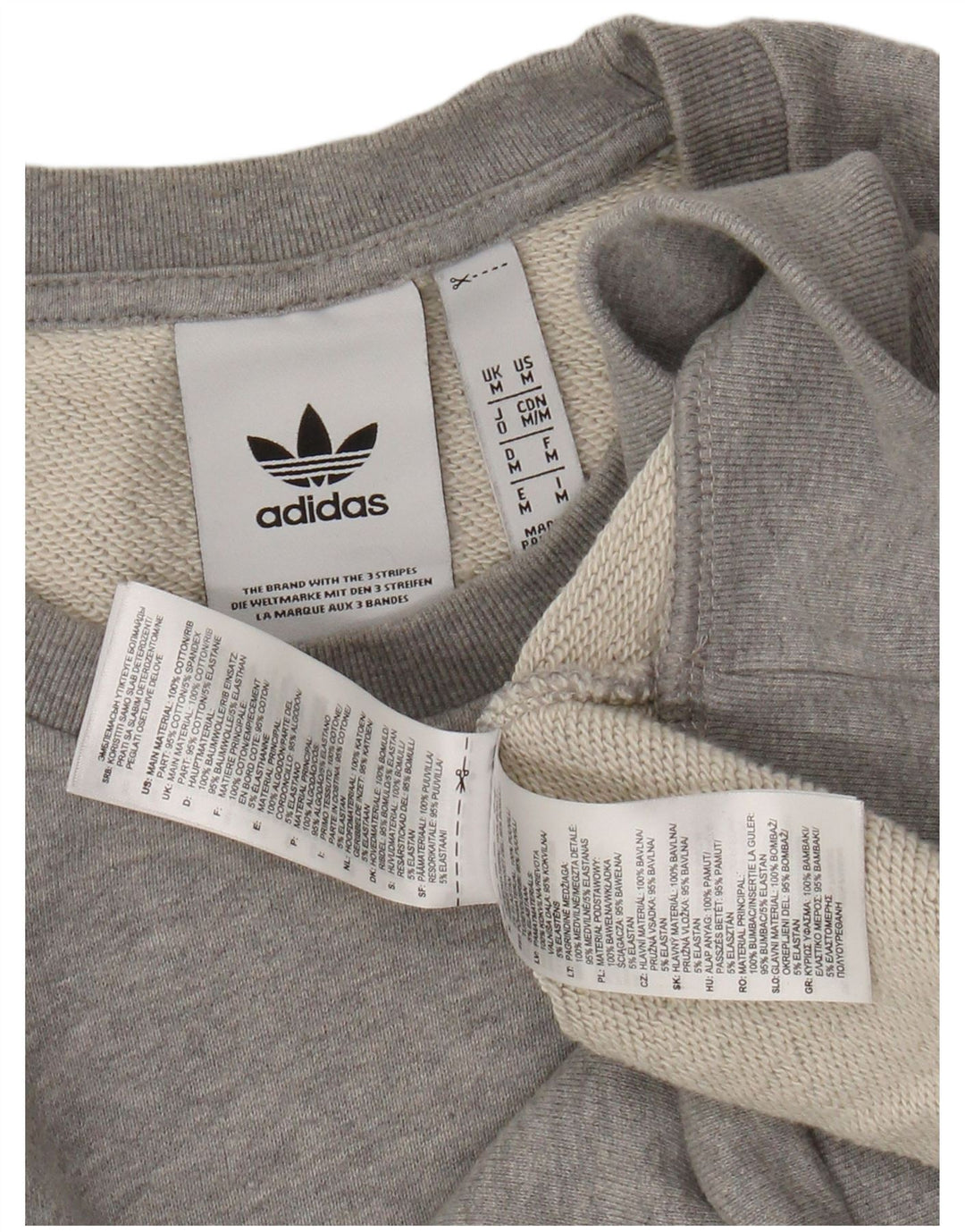 ADIDAS Mens Moletom Jumper Médio Algodão Cinza