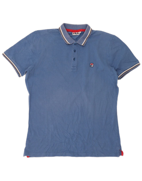 Camisa Polo Masculina Fila Grande Listrada Azul