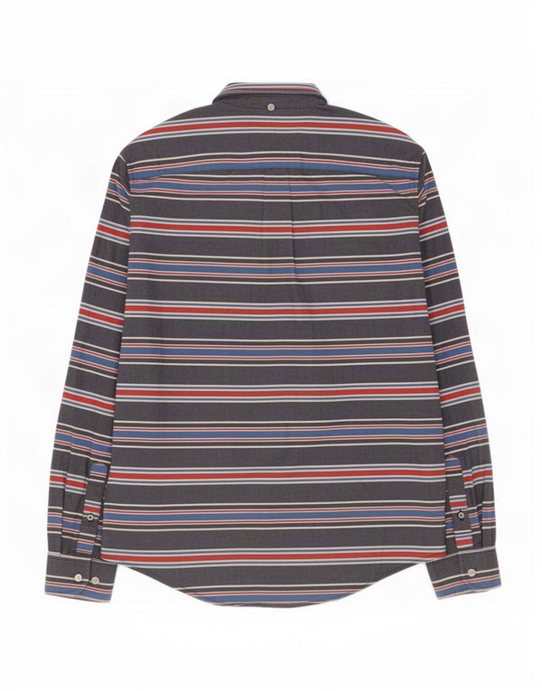 Camisa masculina Tommy Hilfiger de algodão listrado azul médio