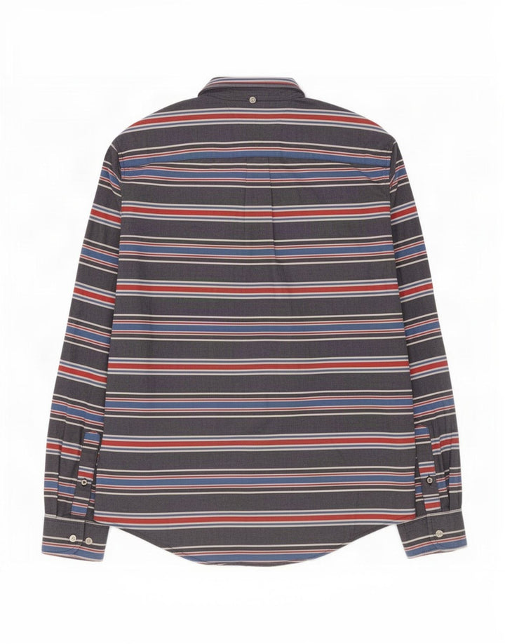 Camisa masculina Tommy Hilfiger de algodão listrado azul médio