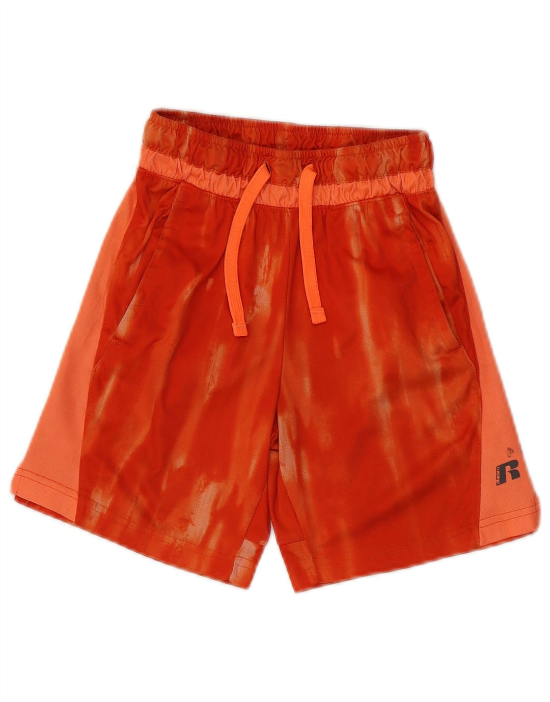 Shorts esportivos RUSSELL ATLÉTICOS para meninos 7-8 anos médio laranja colorblock