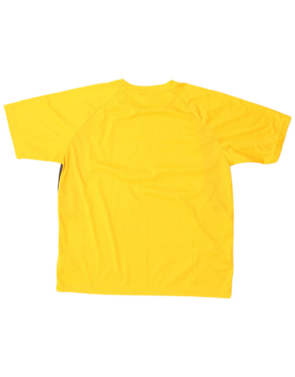 Reebok Mens Graphic T-Shirt Top Grande Amarelo Colorblock Poliéster