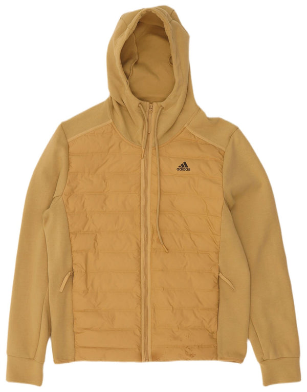 Adidas Mens Hooded Bomber Jacket UK 38 Médio Bege Algodão