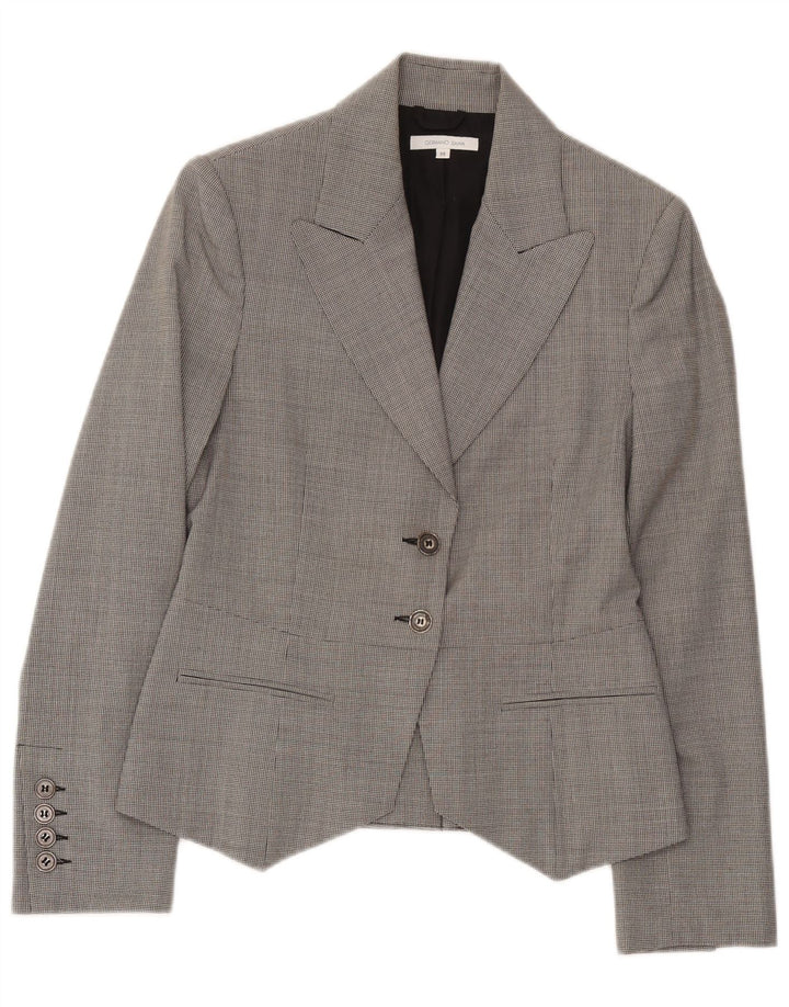 Jaqueta blazer feminina de 2 botões Germano Zama UK 12 xadrez cinza médio