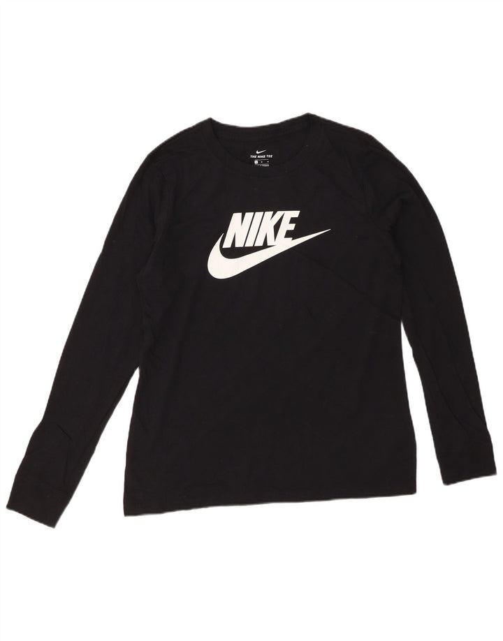 Top gráfico feminino NIKE de manga comprida UK 14 médio preto algodão