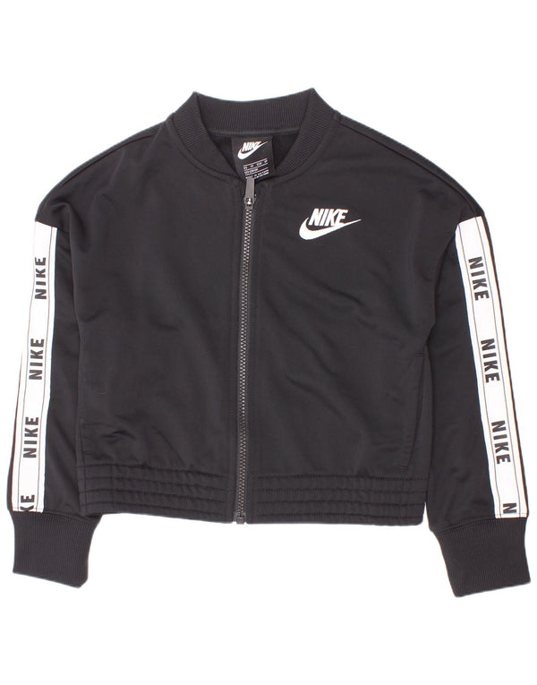 Jaqueta Nike Girls Graphic Tracksuit Top 6-7 Anos XS Preto Colorblock