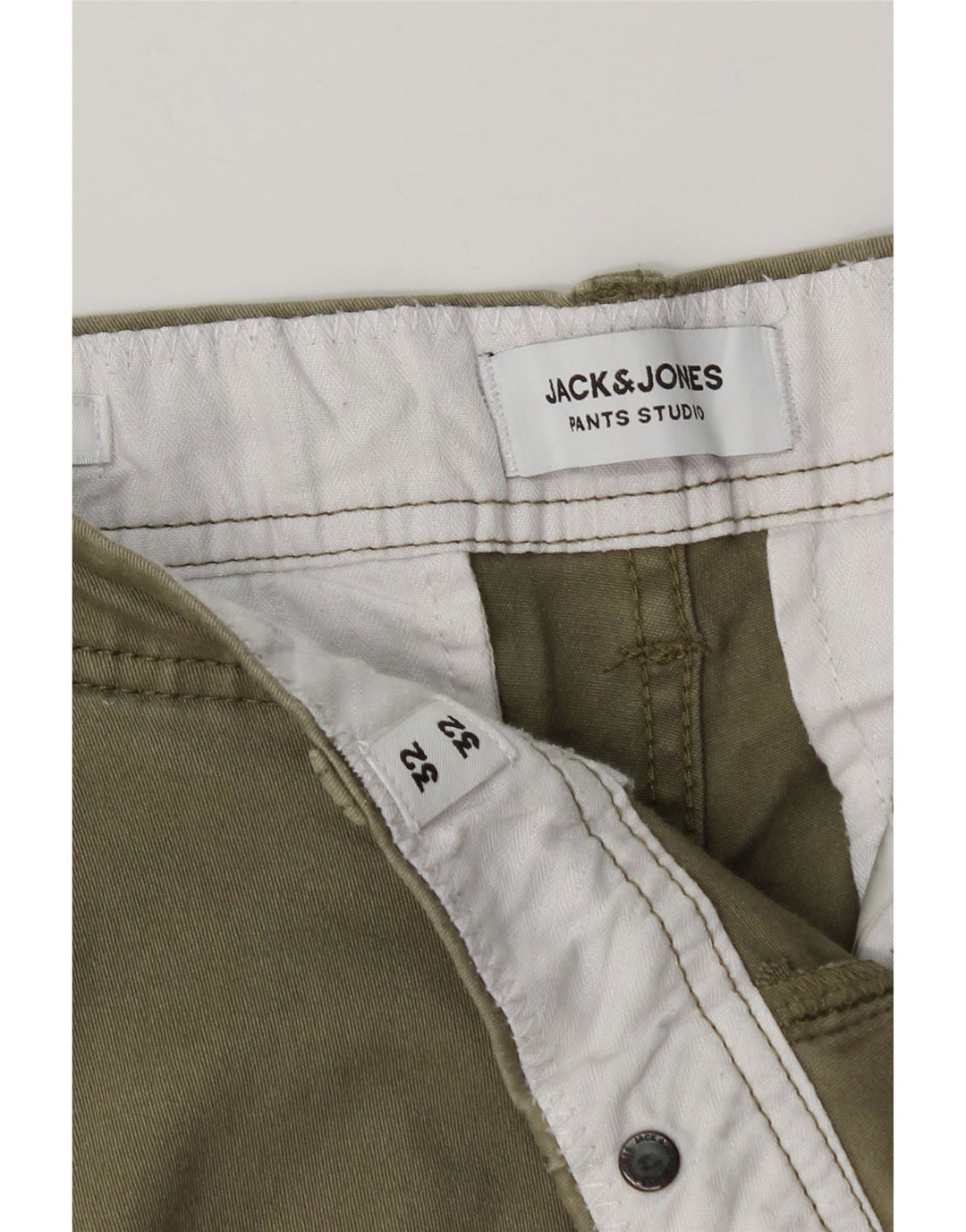 Calça cargo slim masculina Jack & Jones W32 L30 algodão cáqui
