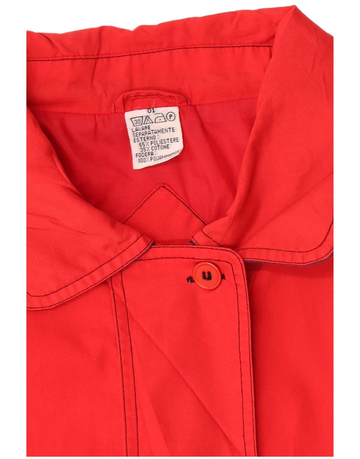 Jaqueta utilitária feminina vintage UK 18 XL poliéster vermelho