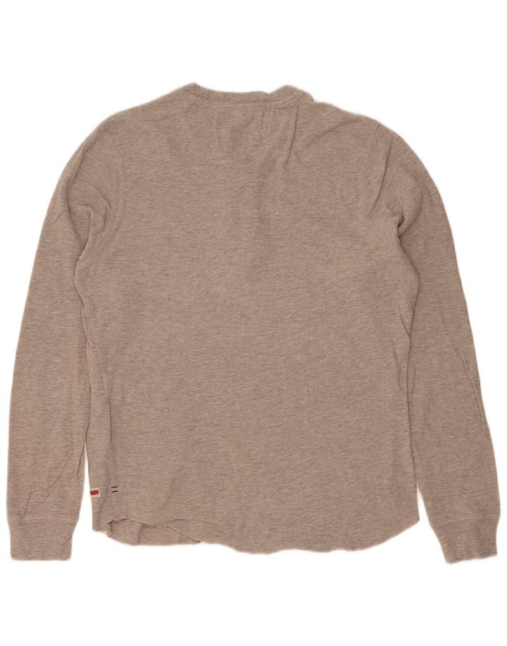 Levi's Mens Slim Fit Top Manga Longa Pequeno Algodão Cinza
