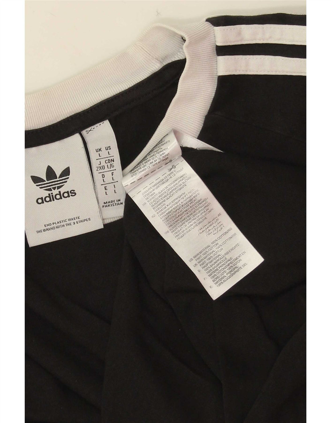 Adidas Mens Camiseta Top Grande Algodão Preto