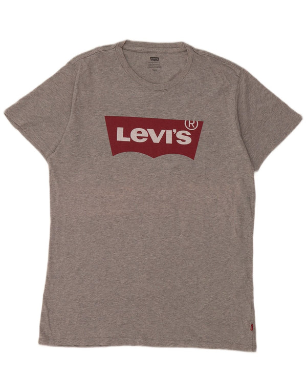 Camiseta masculina gráfica Levi's Top cinza médio algodão