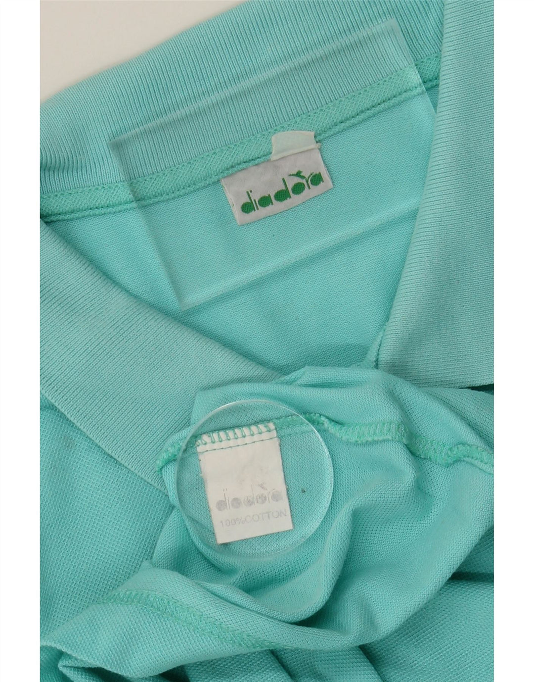 DIADORA Mens Polo Shirt XL Turquoise Cotton Vintage Diadora and Second-Hand Diadora from Messina Hembry 