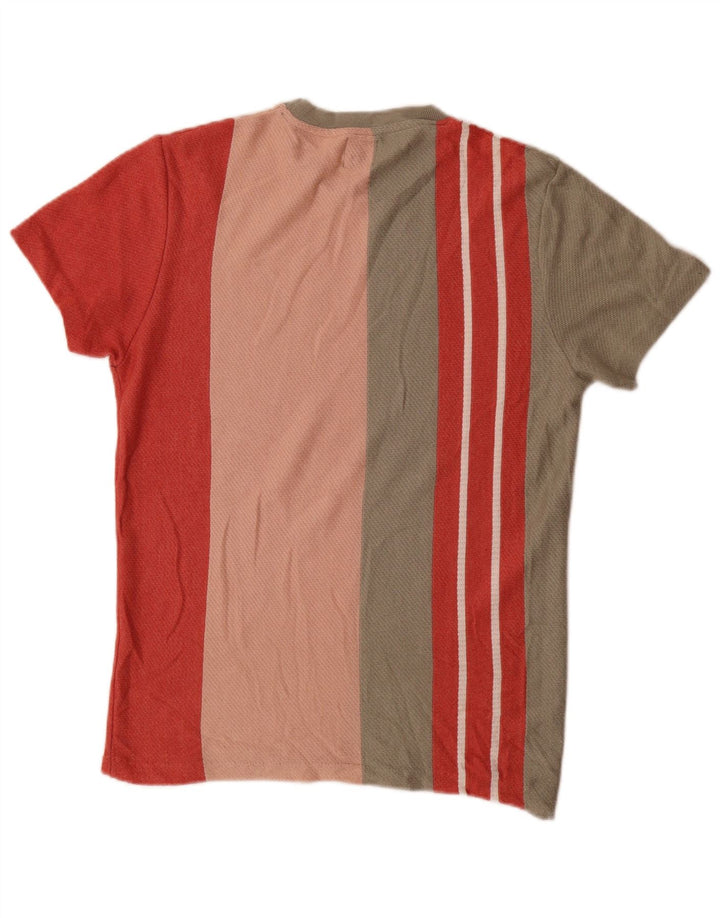 Camiseta masculina Zara Top médio listrado multicolorido