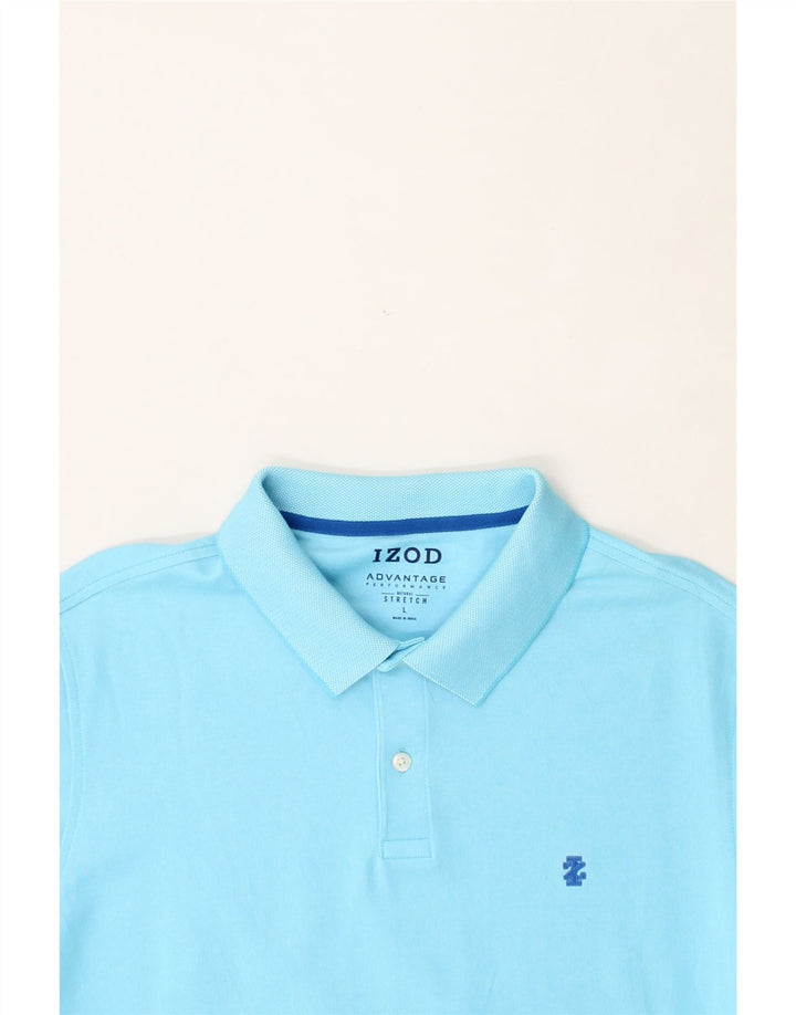 IZOD Mens Stretch Polo Shirt Large Blue Cotton Vintage Izod and Second-Hand Izod from Messina Hembry 