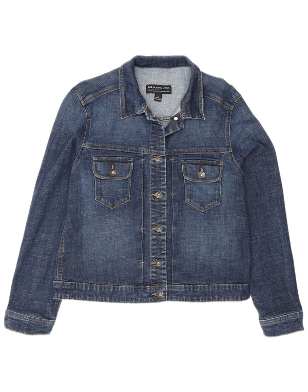 Jaqueta jeans feminina Lee UK 14 grande algodão azul