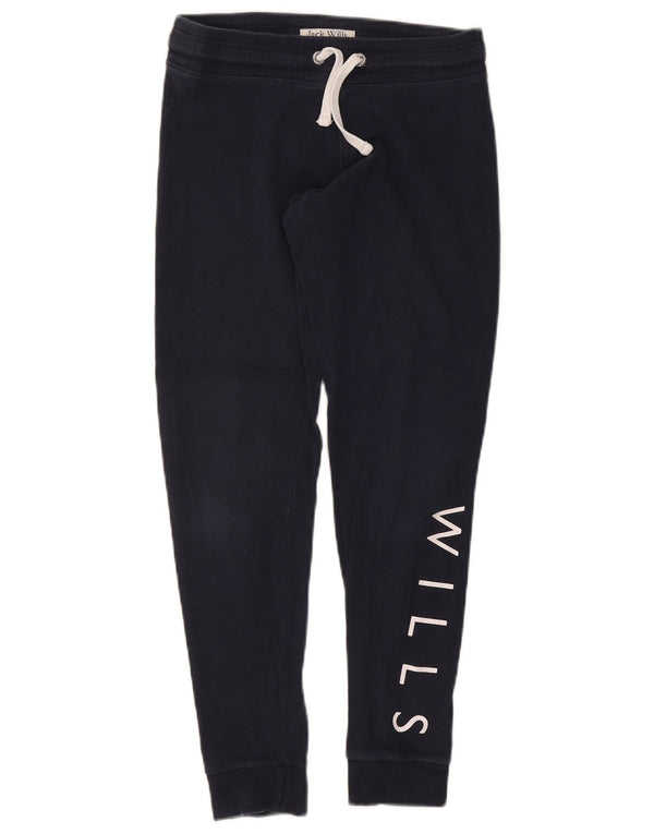 Jack Wills Calça feminina de treino gráfico Joggers Reino Unido 10 pequeno azul marinho