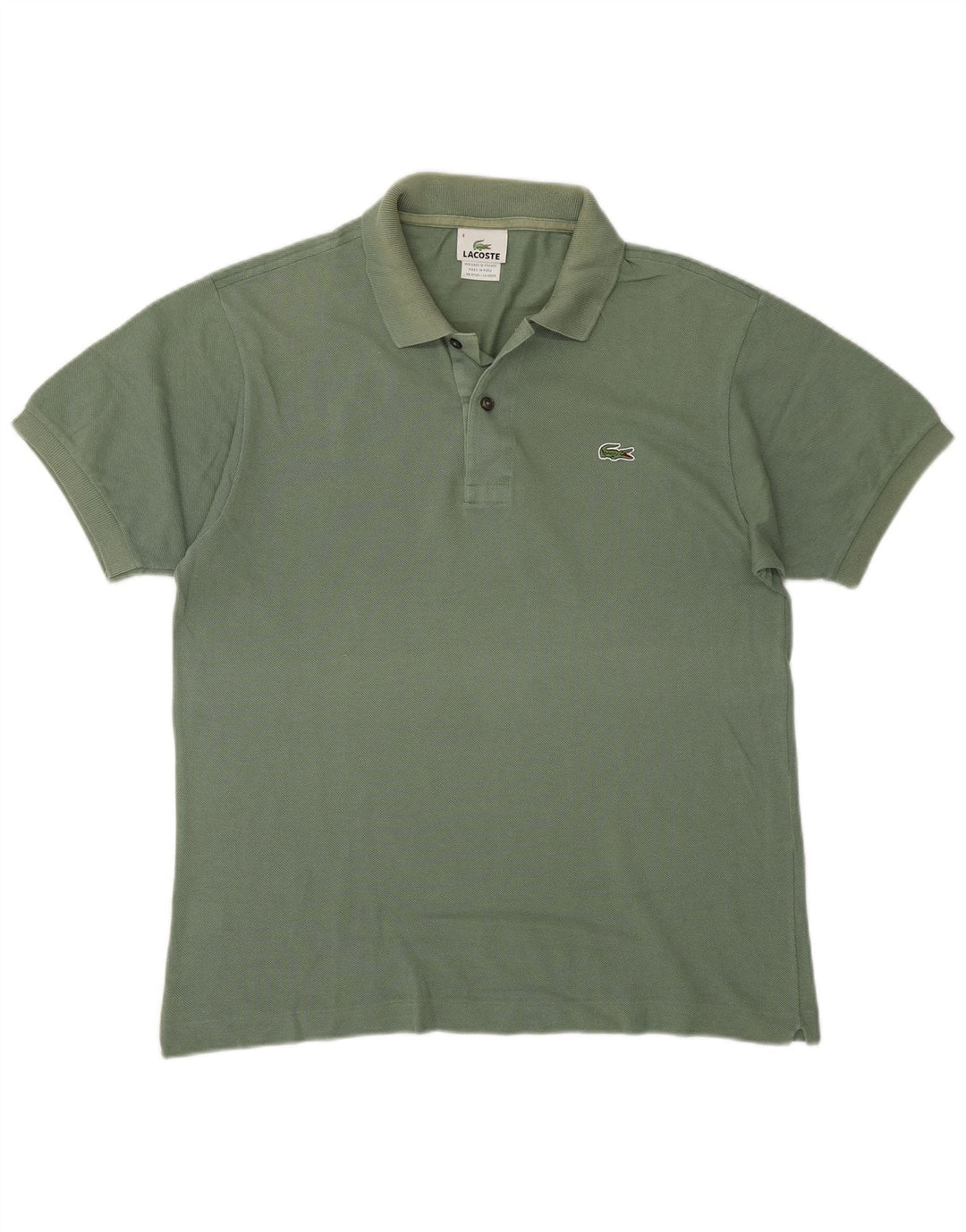 Camisa polo masculina Lacoste tamanho 4 algodão verde médio