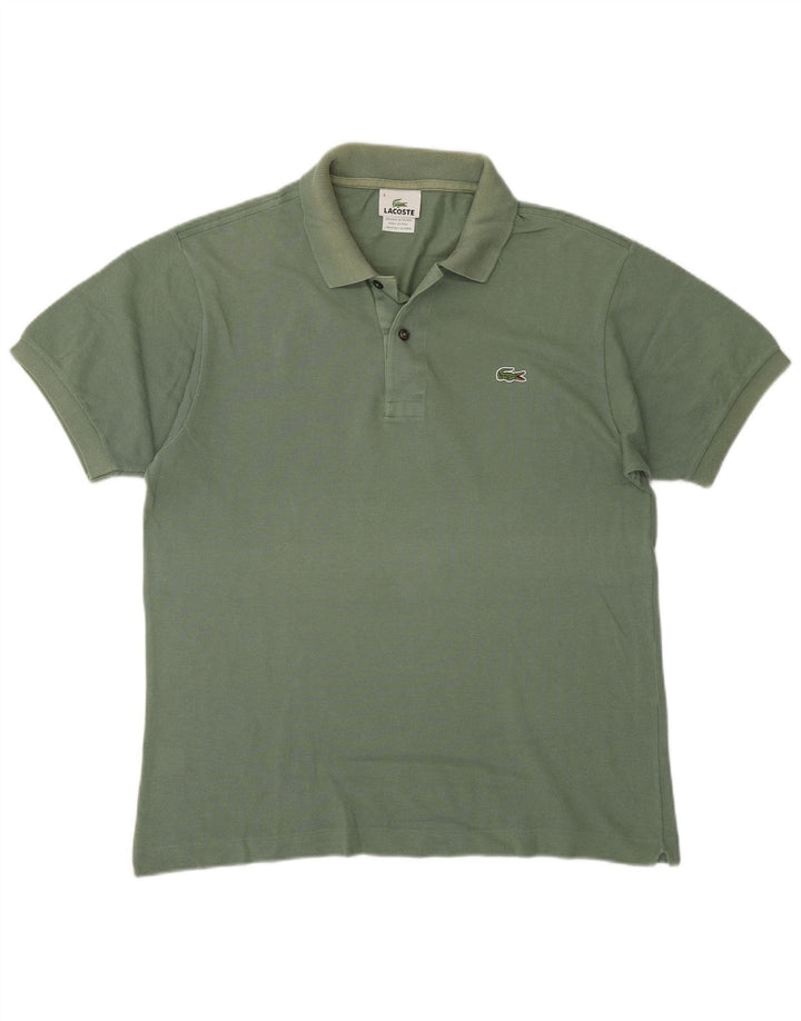 Camisa polo masculina Lacoste tamanho 4 algodão verde médio
