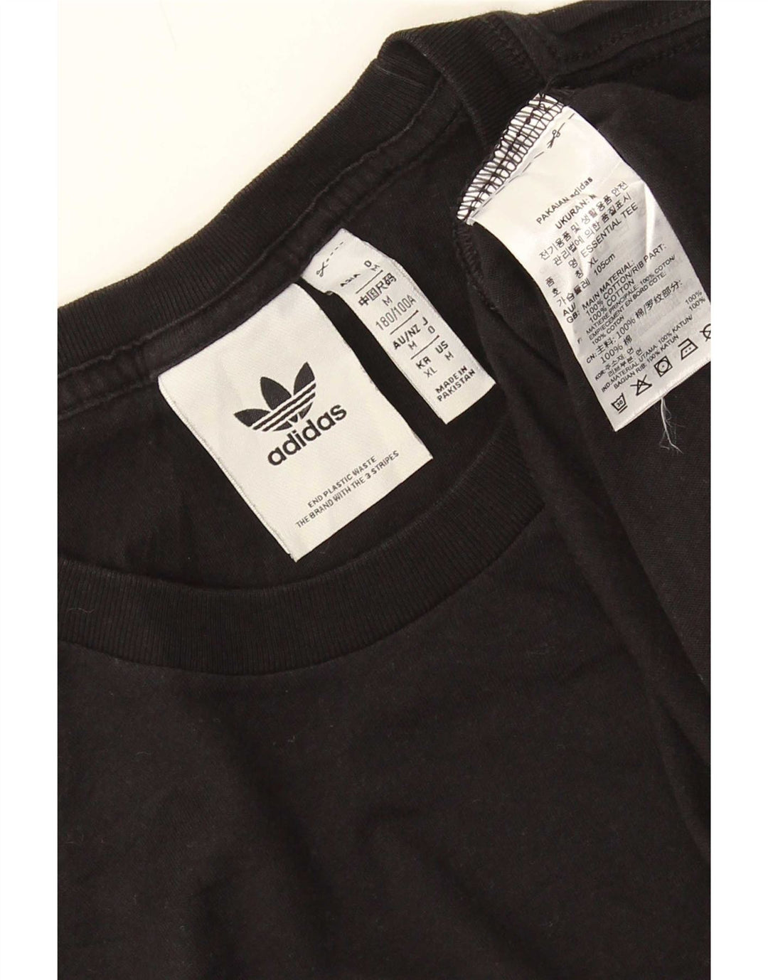 Adidas Mens Camiseta Top Médio Algodão Preto