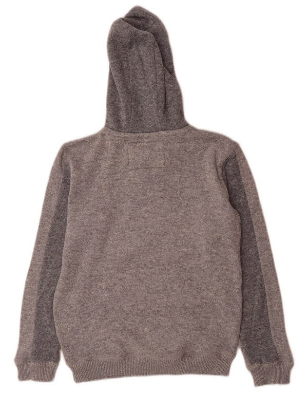 Quiksilver Womens Hooded Jumper Sweater UK 14 Large Grey Colourblock
