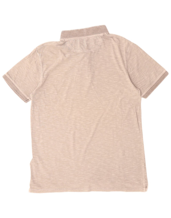 TIMBERLAND Mens Slim Fit Polo Shirt Medium Grey Flecked Cotton