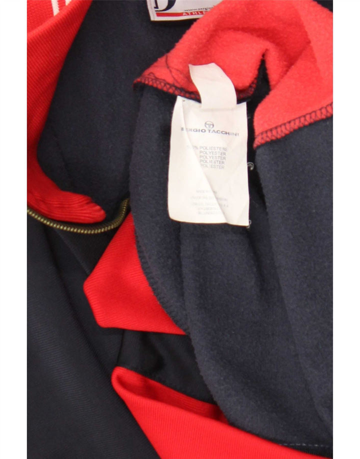 Sergio Tacchini Jaqueta masculina de agasalho 2XL azul marinho bloco colorido