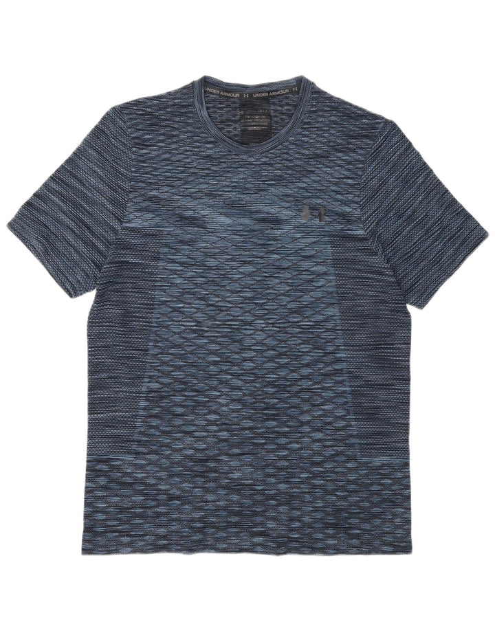 Camiseta masculina Under Armour grande poliéster manchado azul esportivo