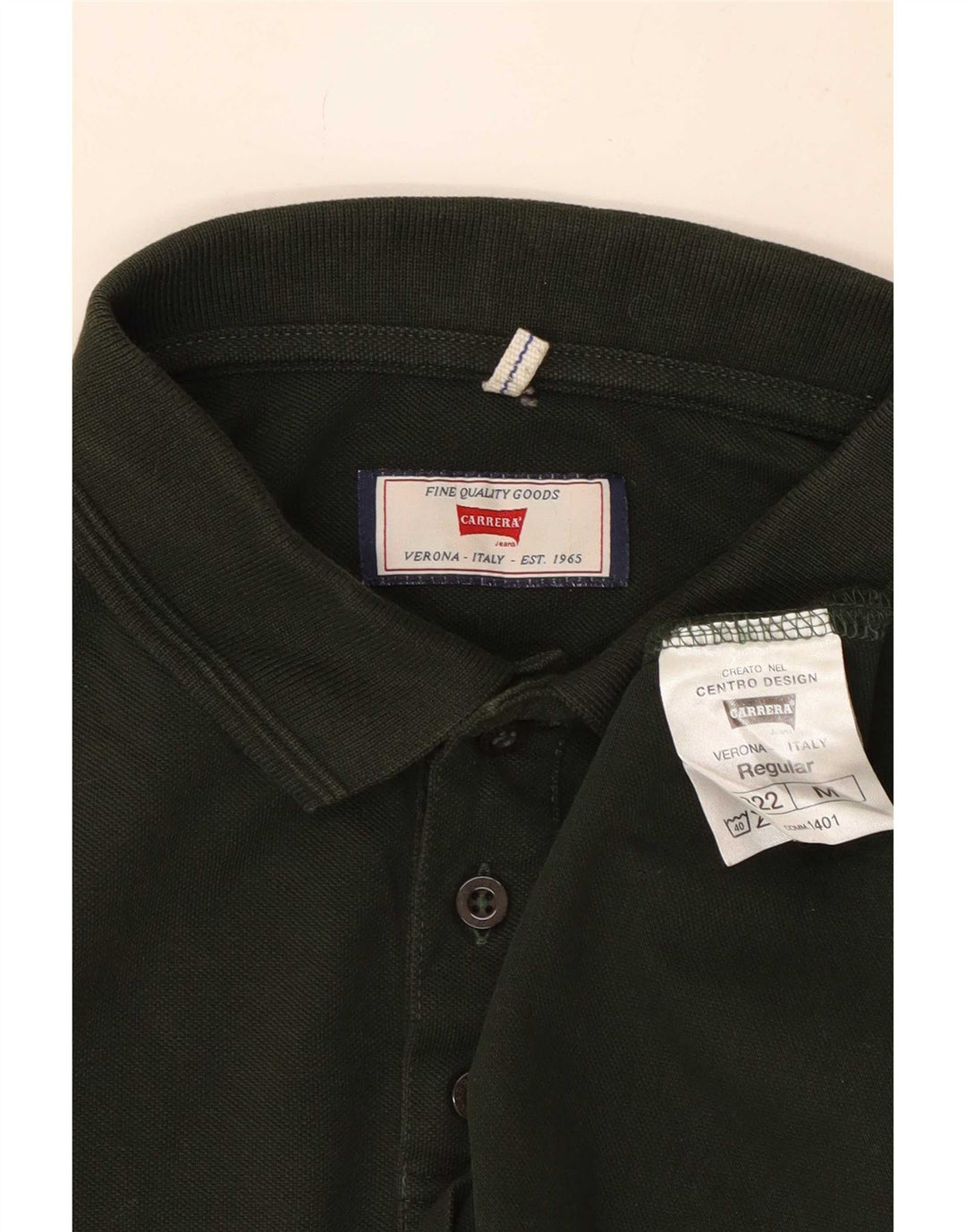 Camisa polo masculina Carrera manga comprida regular fit algodão verde médio