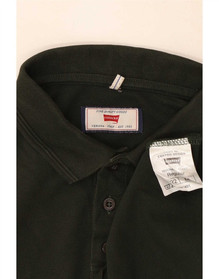 Camisa polo masculina Carrera manga comprida regular fit algodão verde médio