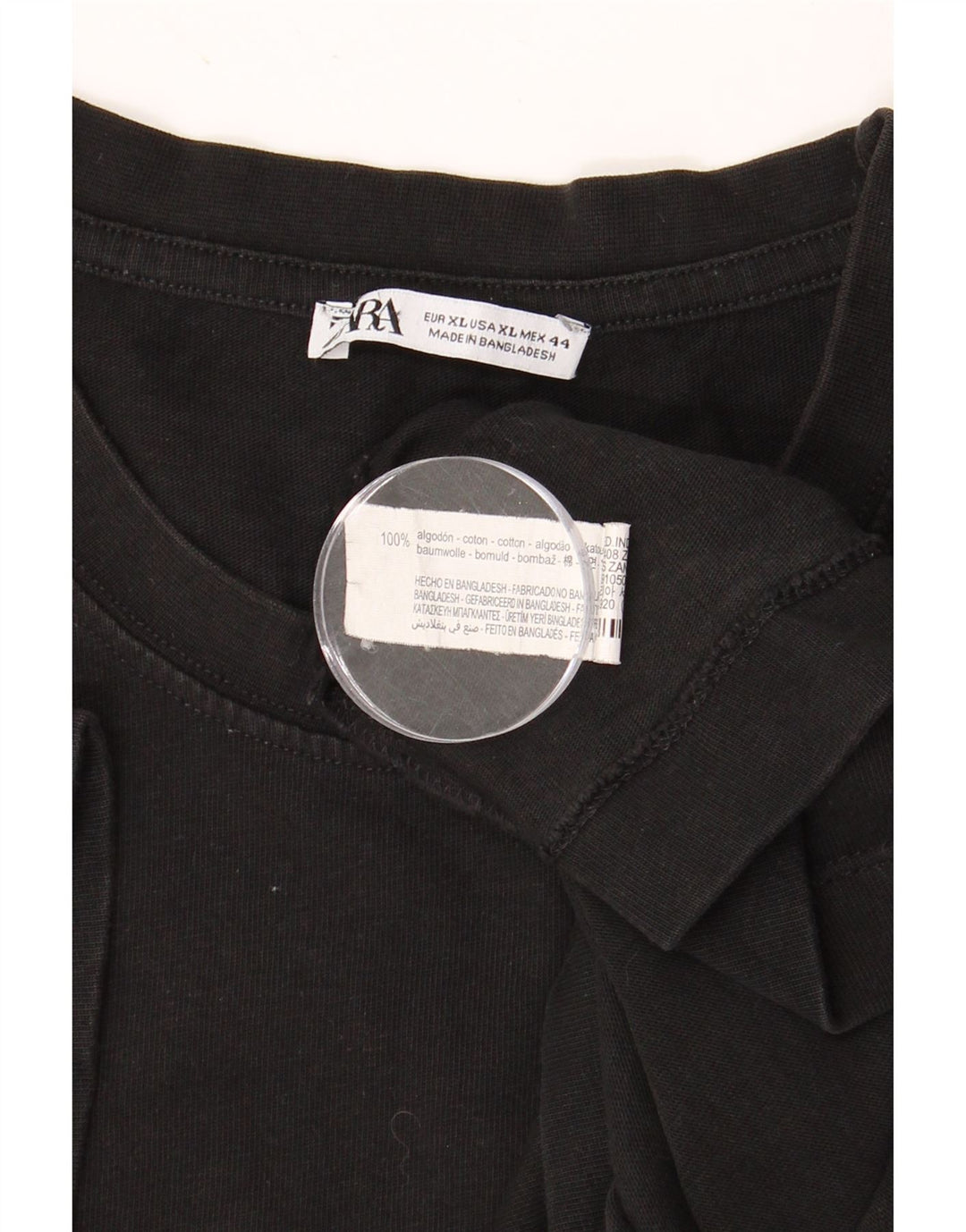 Camiseta masculina ZARA Top XL algodão preto