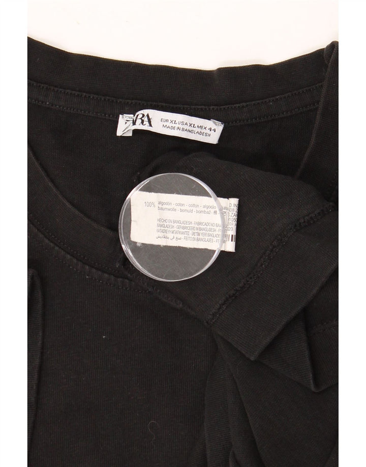 Camiseta masculina ZARA Top XL algodão preto
