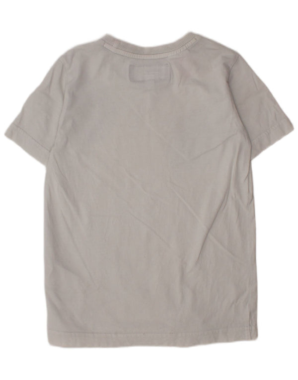 ADIDAS Boys Graphic T-Shirt Top 7-8 Years White Cotton