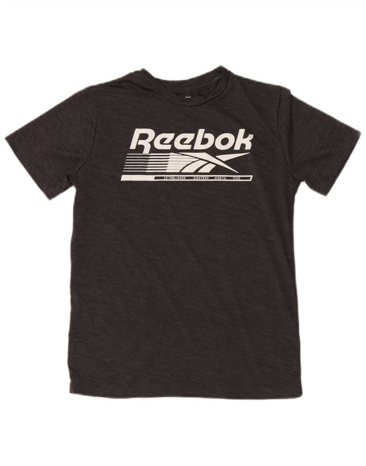 Camiseta Reebok Boys Graphic Top 10-11 Anos Cinza Médio Poliéster