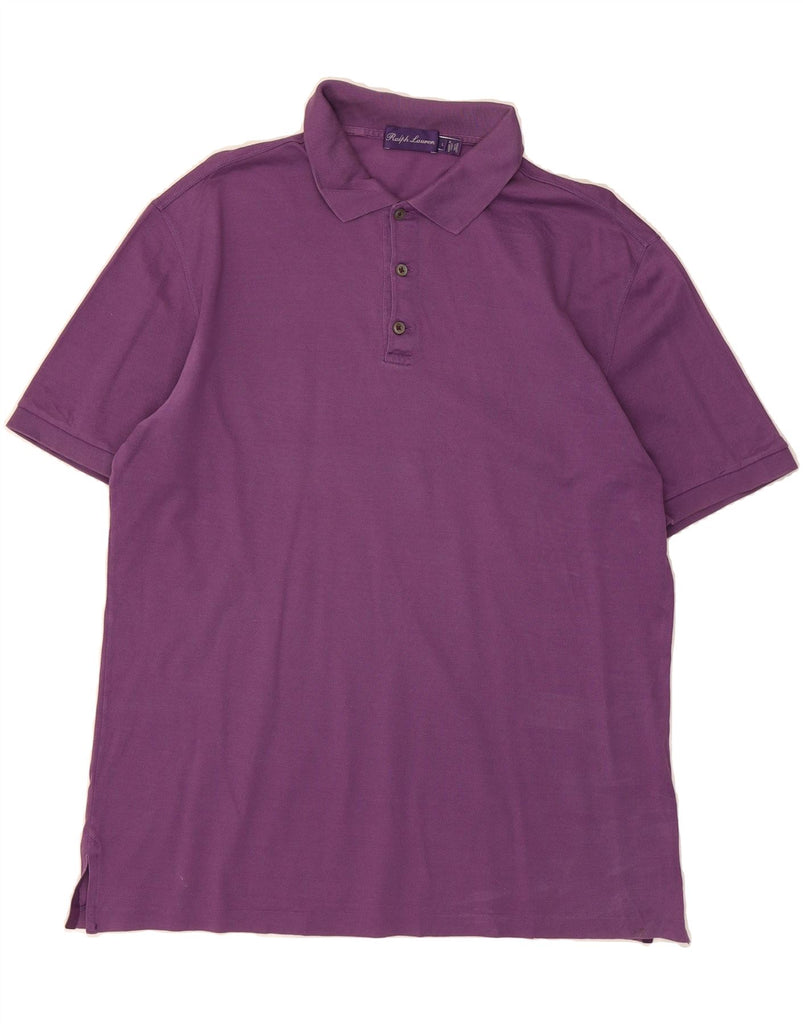 RALPH LAUREN Mens Polo Shirt Large Purple Cotton Vintage Ralph Lauren and Second-Hand Ralph Lauren from Messina Hembry 