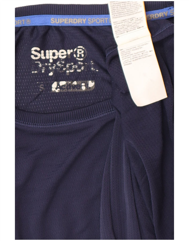Camiseta masculina SUPERDRY com estampa gráfica pequena azul marinho poliéster