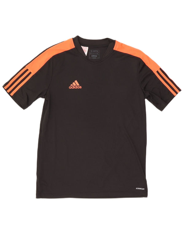 Camiseta Adidas Menino Aeroready Top 15-16 Anos Preto Colorblock Poliéster