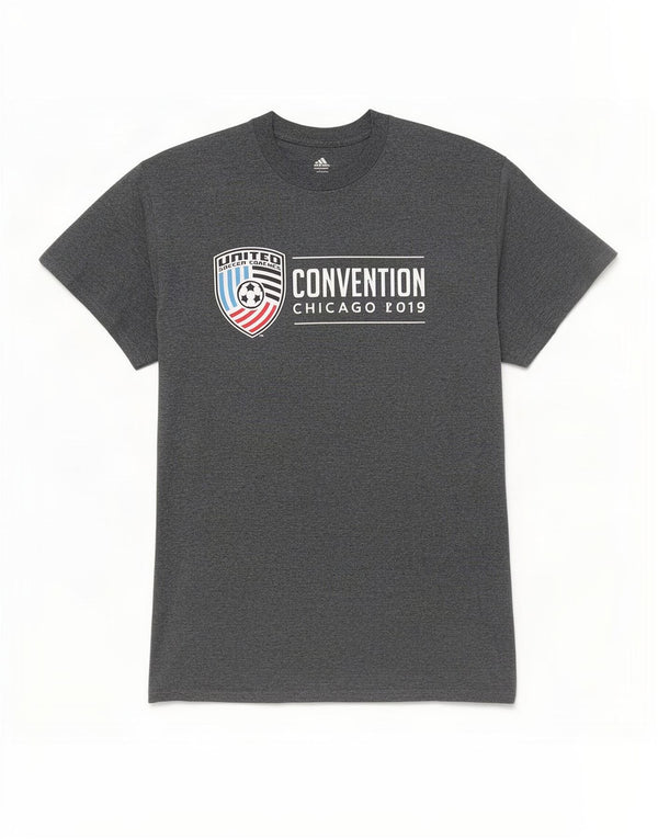 Adidas Mens United Soccer Coaches Camiseta gráfica Top Médio Algodão Cinza