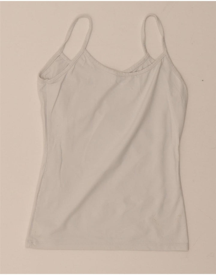 Zara Womens Crop Cami Top Reino Unido 8 Pequeno Branco