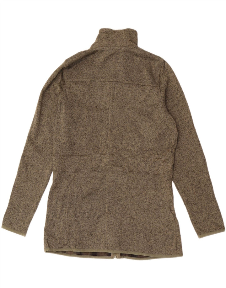 Eddie Bauer Jaqueta feminina de treino UK 14 médio cáqui salpicado